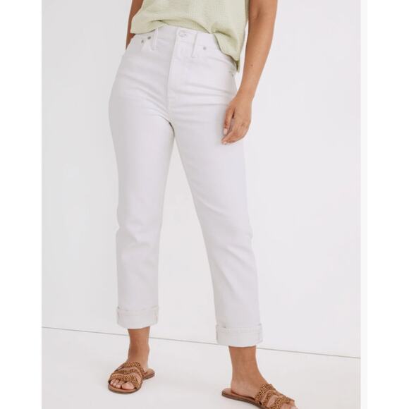 Madewell The High-Rise Slim Boyjean in Tile White - Picture 1 of 4